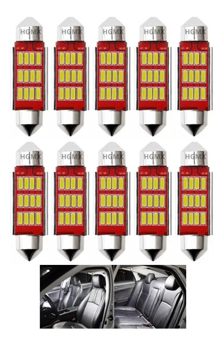 10pzs Foco Led Luz Interior Auto C5w 39mm Festoon Canbus