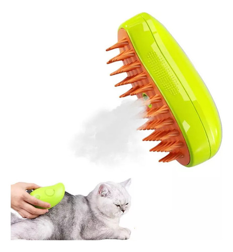 Cepillo Para Gatos 3 En 1, Cepillo Autolimpiante Para Gatos Color Verde