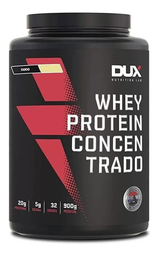 Dux Nutrition Whey Protein Concentrado - Pote 900g Sabor Coco