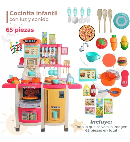 Cocina Cocinita Infantil Luz, Sonido Y Agua 65 Piezas