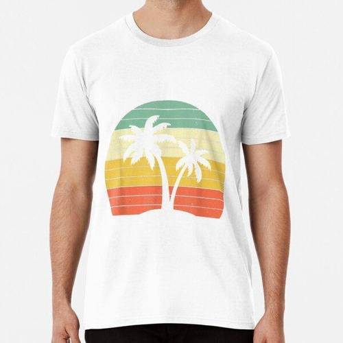 Remera Camisa Palmera. Playa Tropical De Estilo Retro Vintag