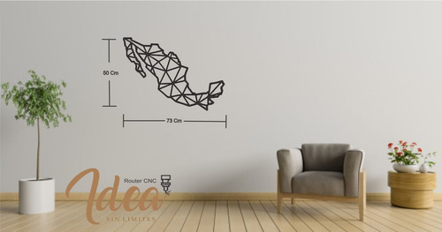 Cuadro Mexico Corte Láser 50x73 Cm Negro Negro