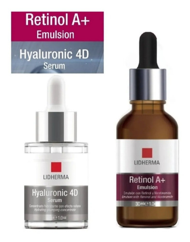 Kit Lidherma Hyaluronic 4d Serum + Retinol A+ Emulsión  