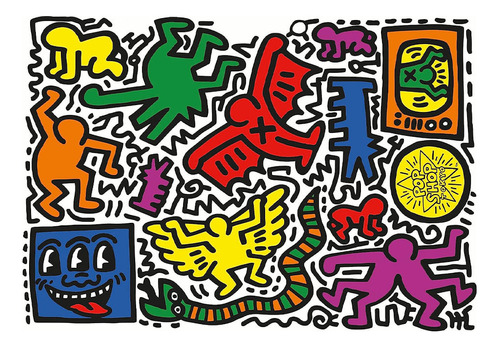 Puzzle 1000 Peças Grafite De Keith Haring - Clementoni - Imp