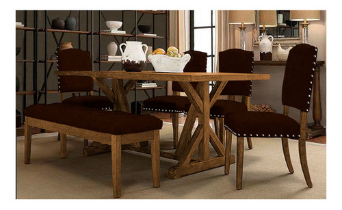 Comedor Gravity Suede Chocolate Muebles Hogar Mesa Set