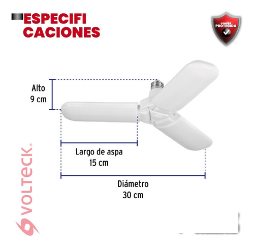 Kit 2 Lámparas Led 24w Tipo Ventilador, 3 Aspas 26123