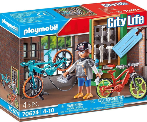 Playmobil Set Taller De Bicicletas City Life 70674 Original