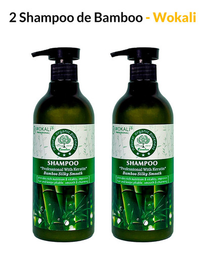 2 Shampoo De Bamboo 550ml - Wokali