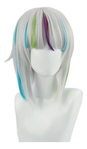 Peluca De Cosplay Wacca Lily Ilumina El Pelo Gris Plateado