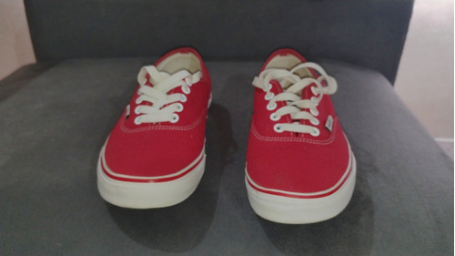 Zapatillas Vans U Authentic Rojas Usadas, Impecables, Nuevas