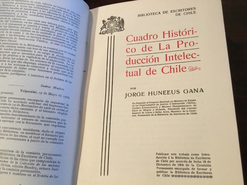 Cuadro Histórico Producción Intelectual Chile Huneeus Gana