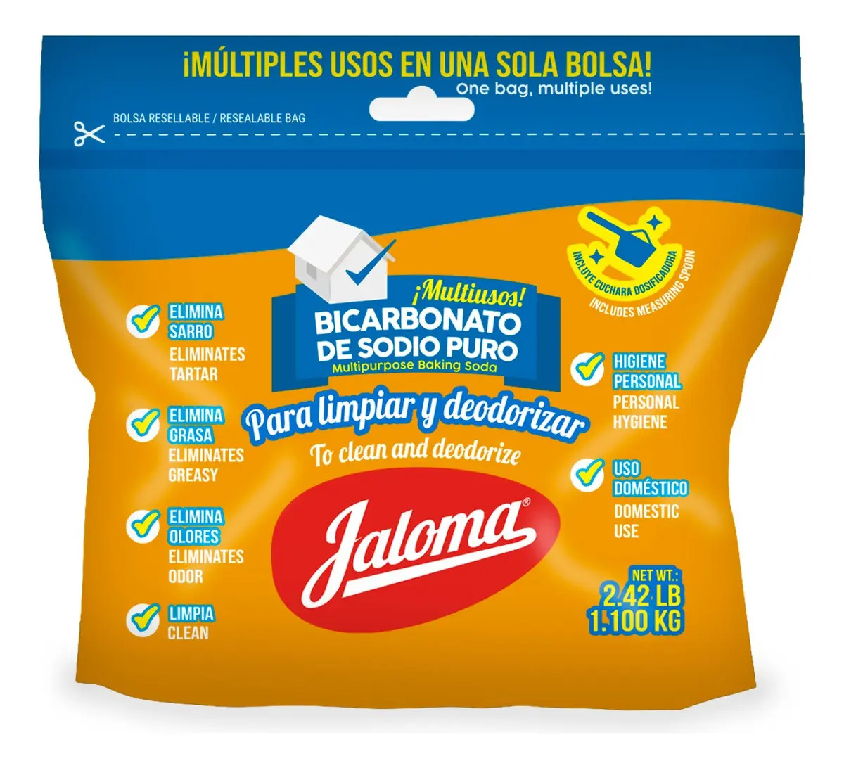 Jaloma Bicarbonato De Sodio, Limpiador Multiusos, 1.1 Kg