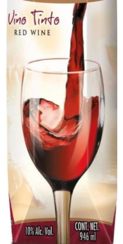 Pack De 12 Vino Tinto California Tetra Pack 946 Ml
