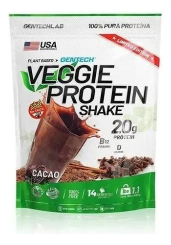 Proteina Gentech Vegana Veggie 500grs 1.1lbs