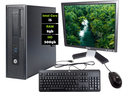 Kit Cpu Hp Prodesk 600 G1 Sff, I5-4590, 8gb Hd500 + Monitor