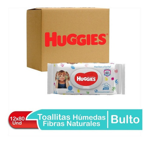 Toallitas Húmedas Huggies Fibras Naturales Manitos Y Caritas