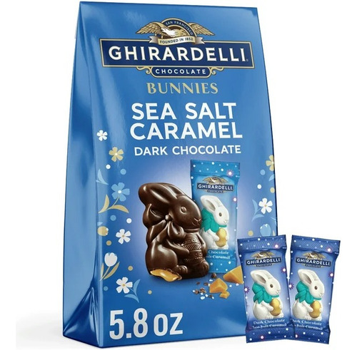 Ghirardelli Bunnies Sea Salt Caramel Dark Chocolate Pascua