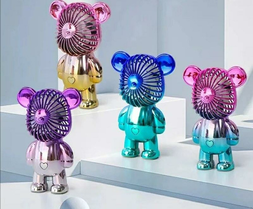 Ventilador De Mano Oso Usb Recargable 3pz