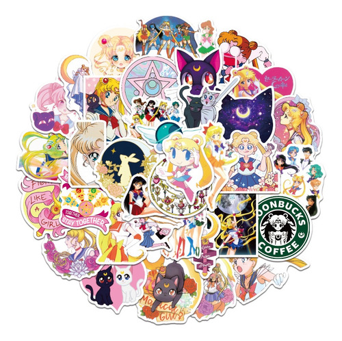 50 Pegatinas Clásicas De Anime Sailor Moon Girl Para Noteboo