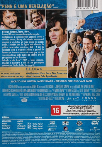 Milk A Voz Da Igualdade Dvd Harvey Sean Penn James Franco