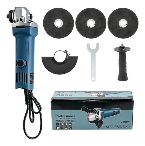 Esmerilhadeira Angular 750w Resistente, Caixa Papelão Azul 220v