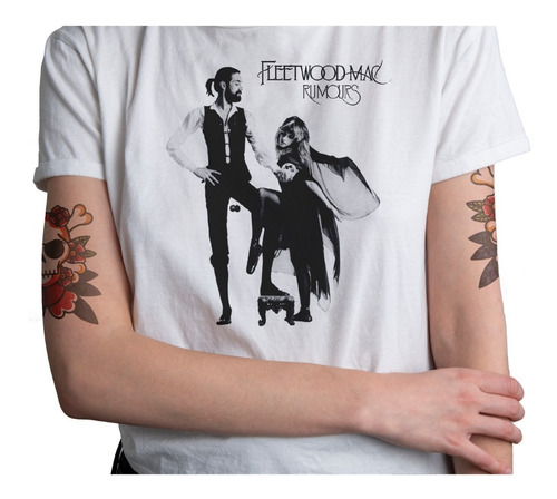 Polera Fleetwood Mac Vintage Hombre Mujer Blanca  Rock Metal