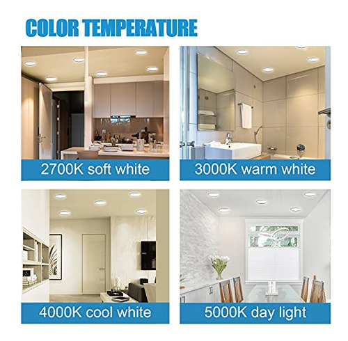 Luz De Disco Led Regulable De 15 Cm, Paquete De 4 Luces De T