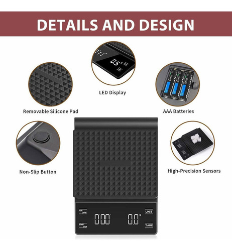 Balanza De Café Barista Timer Y