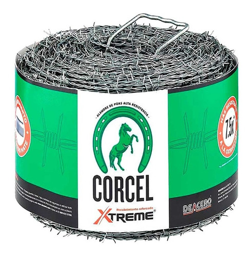 Alambre De Púas Corcel Xtreme 19173 Calibre 15.5 300 Mts