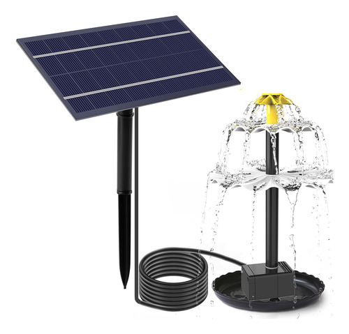 Bomba De Fuente Solar De 4 W Para Baño De Pájaros Con 9 Boqu