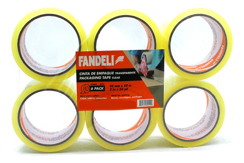 Fandeli 80110 Transparente 50m x 48mm kit 6 unidades