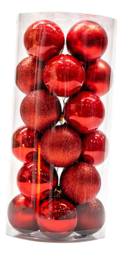 24 Piezas De Bolas De Navidad Para Decoración Rojo 4 Cm