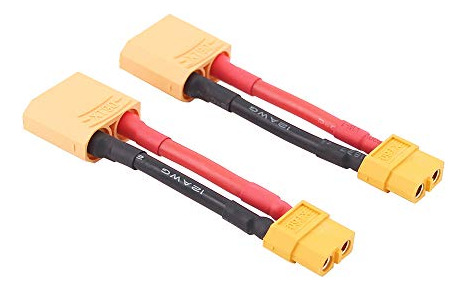 Pack De 3 Adaptadores Xt90 A Xt60 Con Cable 12awg 5cm