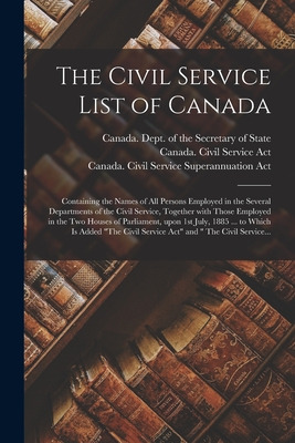 Libro The Civil Service List Of Canada [microform]: Conta...