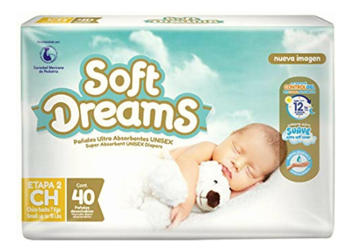 Soft Dreams Pañales Para Bebé Etapa 2 Talla Ch 40 Piezas