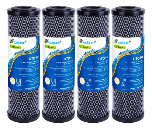 Excelpure Cartucho De Filtro De Agua De Carbono Cto De 1 Mic