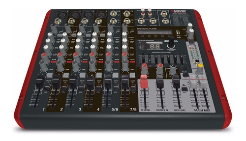 Consola Potenciada Novik / Nvk-800p / Mixer / Mezclador