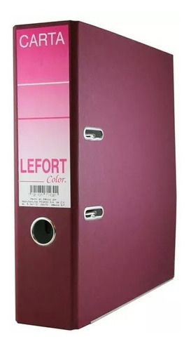Registrador De Carton C/ Arillo Lefort 3 Pulgadas Color Vino