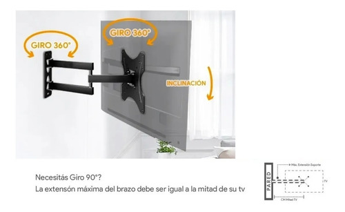 Imagen 6 de 6 de Soporte Móvil Tv Led Lcd 14 18 20 24 29 32 40 42 55 Brazos