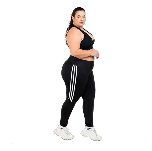 Calça legging com listra do best sale lado