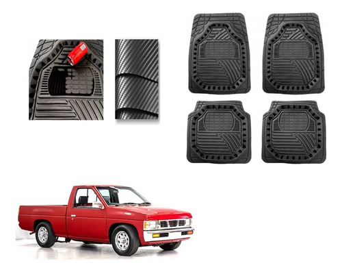 Tapete Carbono 3d Grueso Nissan Pickup Americana 1984 A 1996
