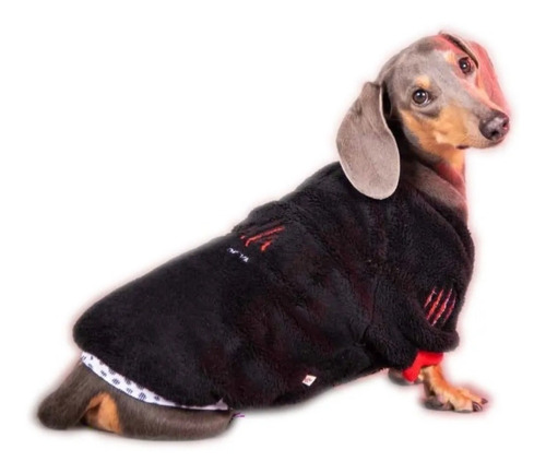 Campera Para Perros Piel Peluche Corderito Cierre Cruella