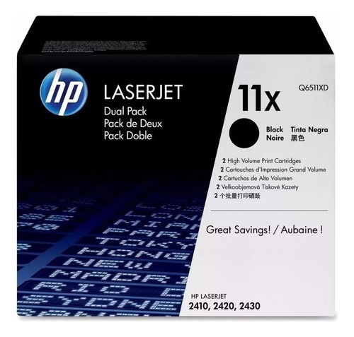 Toner Hp 11x Q6511xd Pack 2 Negro