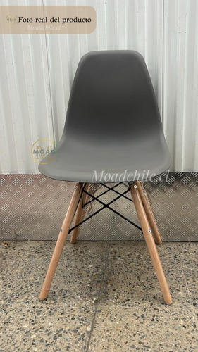 Juego Comedor Mesa Eames Redonda Negra 100cm 4 Sillas Eames