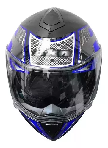 Casco moto rebatible OKN-10 con azul talle XL