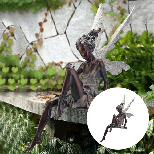 Imagen 4 de 12 de 2x Encantador Jardín De Hadas Decoración Fuente Estatua
