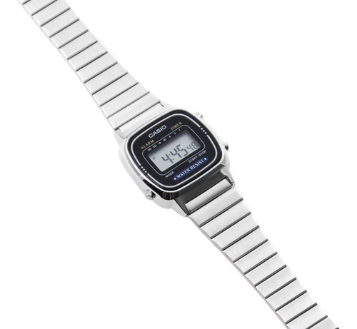 Reloj Casio Mujer La670wa-1df Color Plateado Digital 30m