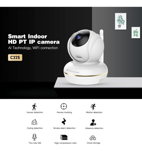 Cámara Ip C22q 4mp Cámara Ip 2.4g/5ghz Wifi Cámara Ir Visión