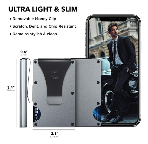 Carteira Suavell Slim Metal Para Homens Com Bloqueio De Rfid