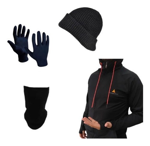 Combo Invierno Hombre!!campera Deportiva+gorro+cuello+guante